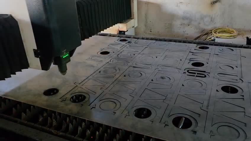 CNC laser cutting in action