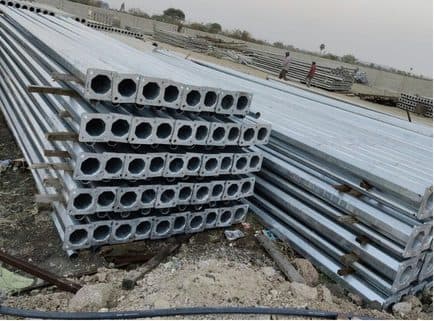 Galvanized pole stock yard